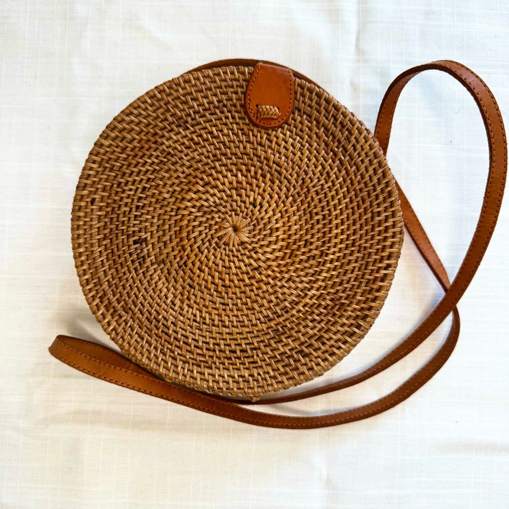 Brown Woven Crossbody Bag